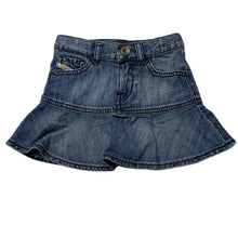 Load image into Gallery viewer, Girls DIESEL, blue denim skirt, adjustable, L: 22.5cm, EUC, size 0,  