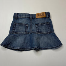 Load image into Gallery viewer, Girls DIESEL, blue denim skirt, adjustable, L: 22.5cm, EUC, size 0,  