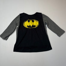 Load image into Gallery viewer, Boys DC Comics, Batman soft cotton long sleeve top + detachable cape, GUC, size 1,  