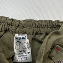 Load image into Gallery viewer, Boys Baby Baby, khaki shorts, elasticated, EUC, size 000,  