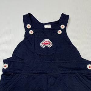 Boys Dymples, navy cotton overalls / shortalls, EUC, size 0000,  