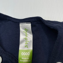 Load image into Gallery viewer, Boys Dymples, navy cotton overalls / shortalls, EUC, size 0000,  