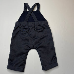 Boys Bebe by Minihaha, cotton lined overalls, GUC, size 000,  