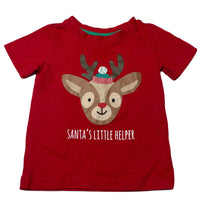 Load image into Gallery viewer, unisex Sprout, red cotton Christmas t-shirt / top, GUC, size 1,  