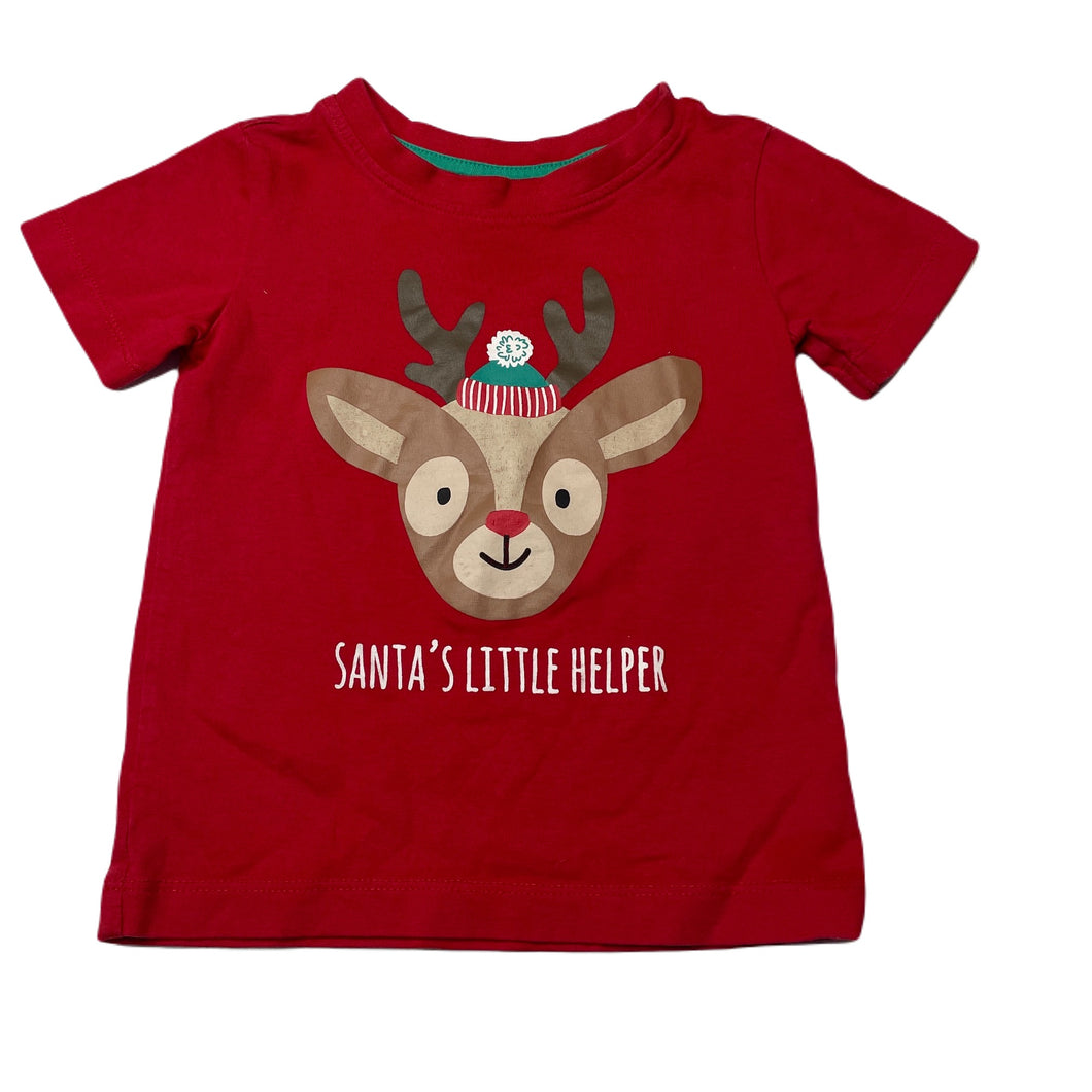 unisex Sprout, red cotton Christmas t-shirt / top, GUC, size 1,  
