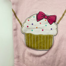 Load image into Gallery viewer, Girls Little Treasure, pink cotton bodysuit / romper, cupcake, GUC, size 000,  