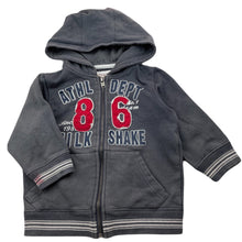 Load image into Gallery viewer, Boys Milkshake, fleece lined zip hoodie sweater, wash fade &amp; marks right sleeve, FUC, size 3,  