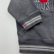 Load image into Gallery viewer, Boys Milkshake, fleece lined zip hoodie sweater, wash fade &amp; marks right sleeve, FUC, size 3,  