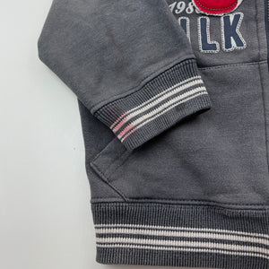 Boys Milkshake, fleece lined zip hoodie sweater, wash fade & marks right sleeve, FUC, size 3,  