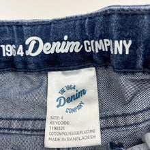 Load image into Gallery viewer, Girls 1964 Denim Co, blue stretch denim jeans, adjustable, Inside leg: 39.5cm, GUC, size 4,  