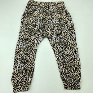 Girls Dymples, lightweight stretchy animal print pants, elasticated, EUC, size 2,  
