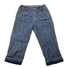 Load image into Gallery viewer, Boys John Lewis, cotton lined denim pants, adjustable, Inside leg: 27cm, GUC, size 1,  