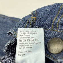 Load image into Gallery viewer, Boys John Lewis, cotton lined denim pants, adjustable, Inside leg: 27cm, GUC, size 1,  