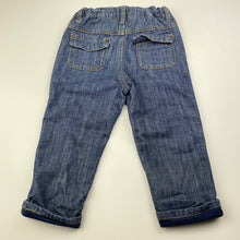 Load image into Gallery viewer, Boys John Lewis, cotton lined denim pants, adjustable, Inside leg: 27cm, GUC, size 1,  