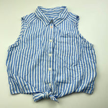 Load image into Gallery viewer, Girls H&amp;M, striped tie front top, size label removed, armpit to armpit: 35cm, GUC, size 8-9,  