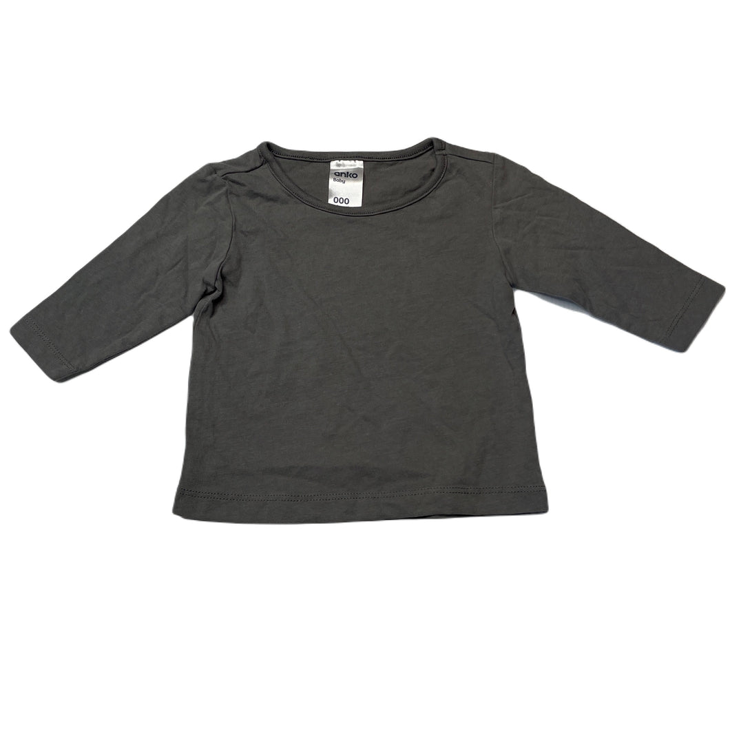unisex Anko, soft feel cotton long sleeve top, EUC, size 000,  