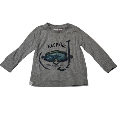 Boys MINOTI, grey cotton long sleeve top, FUC, size 0,  