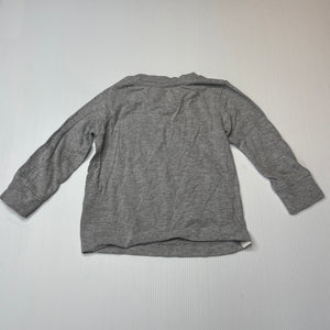 Boys MINOTI, grey cotton long sleeve top, FUC, size 0,  