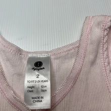 Load image into Gallery viewer, Girls Dymples, pink ribbed cotton singlet top, FUC, size 2,  