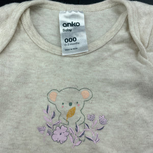 Girls Anko, soft cotton bodysuit / romper, EUC, size 000,  