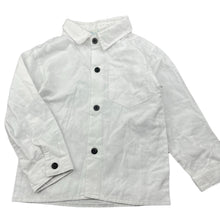 Load image into Gallery viewer, Boys Ohm &amp; Emmy Collection, white cotton long sleeve shirt, EUC, size 12 months,  