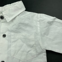 Load image into Gallery viewer, Boys Ohm &amp; Emmy Collection, white cotton long sleeve shirt, EUC, size 12 months,  