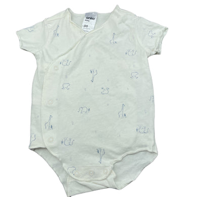 unisex Anko, soft feel stretchy bodysuit / romper, GUC, size 00,  