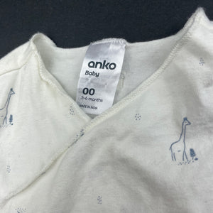 unisex Anko, soft feel stretchy bodysuit / romper, GUC, size 00,  