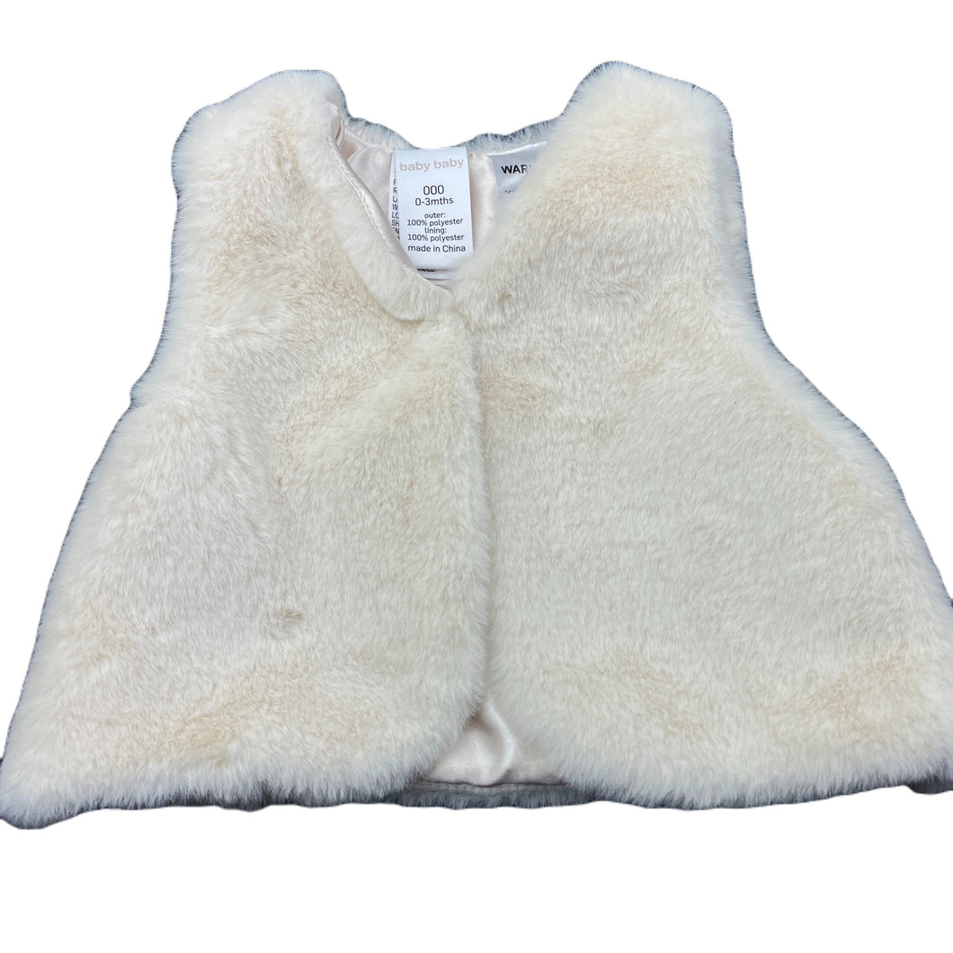 Girls Baby Baby, soft feel faux fur vest, EUC, size 000,  
