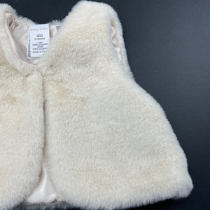 Girls Baby Baby, soft feel faux fur vest, EUC, size 000,  