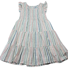 Load image into Gallery viewer, Girls Anko, striped viscose / cotton / linen dress, EUC, size 4, L: 57cm