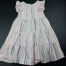 Load image into Gallery viewer, Girls Anko, striped viscose / cotton / linen dress, EUC, size 4, L: 57cm