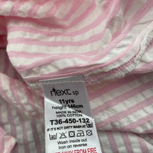 Load image into Gallery viewer, Girls Next, striped lightweight cotton tie front top, EUC, size 11,  