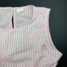 Load image into Gallery viewer, Girls Next, striped lightweight cotton tie front top, EUC, size 11,  