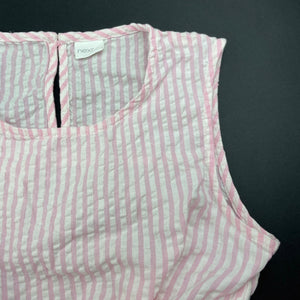 Girls Next, striped lightweight cotton tie front top, EUC, size 11,  