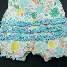 Load image into Gallery viewer, Girls Ruffle Butts, stretchy floral ruffle romper, EUC, size 000,  
