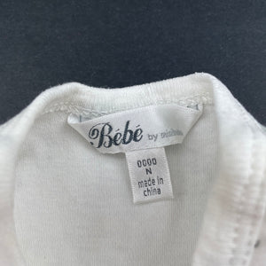 unisex Bebe by Minihaha, cotton bodysuit / romper, GUC, size 0000,  