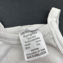 Load image into Gallery viewer, Girls Dymples, white cotton singletsuit / romper, GUC, size 000,  