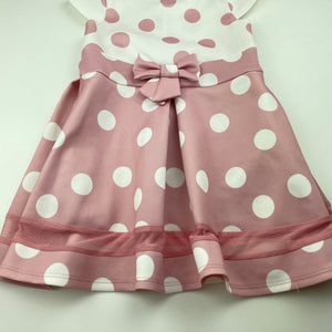 Girls LIPSY LONDON, pink & white spot party dress, EUC, size 2-3, L: 50cm