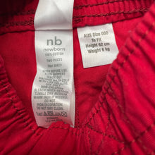 Load image into Gallery viewer, Boys Carters, red cotton pants / bottoms, elasticated, EUC, size 000,  