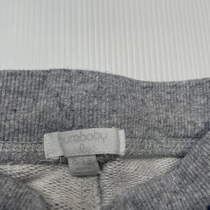 Boys purebaby, grey organic cotton track pants, elasticated, GUC, size 0,  