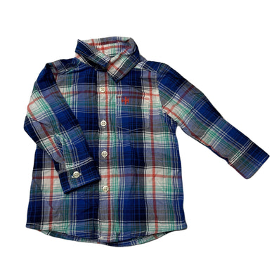 Boys Carters, checked lightweight cotton long sleeve shirt, GUC, size 0,  