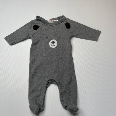 unisex Seed, grey cotton coverall / romper, EUC, size 0000,  