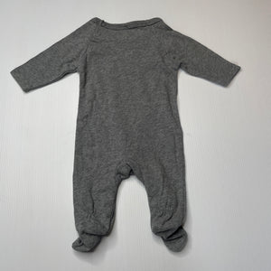 unisex Seed, grey cotton coverall / romper, EUC, size 0000,  