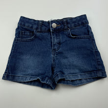 Load image into Gallery viewer, Girls 1964 Denim Co, blue stretch denim shorts, adjustable, GUC, size 3,  