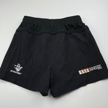 Load image into Gallery viewer, Boys black, rugby / sports shorts, elasticated, Seaforth Raiders, EUC, size 12,  