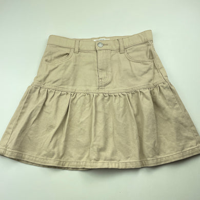Girls H&M, beige denim skirt, adjustable, L: 36.5cm, FUC, size 9,  