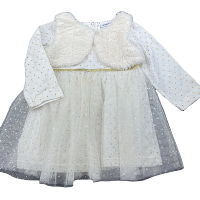Girls Vitamins Kids, all-in-one dress / vest, light marks on skirt, FUC, size 1-2, L: 40cm