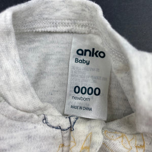 Boys Anko, cotton zip coverall / romper, FUC, size 0000,  