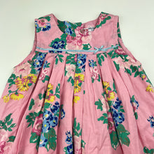 Load image into Gallery viewer, Girls Baby Boden, lined lightweight floral cotton dress, light marks, FUC, size 2, L: 49cm
